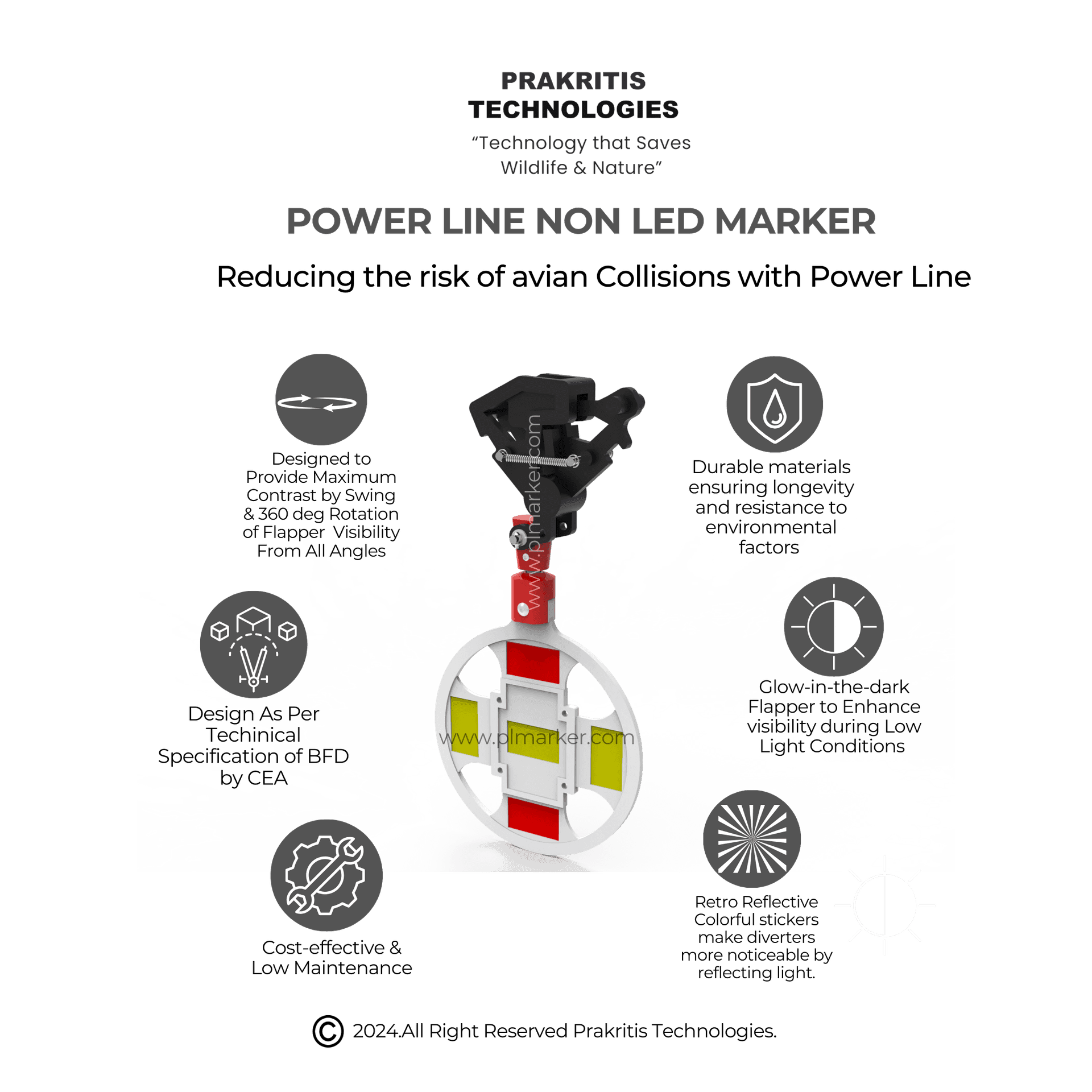 Non Led Bird flight diverter features and Specification 